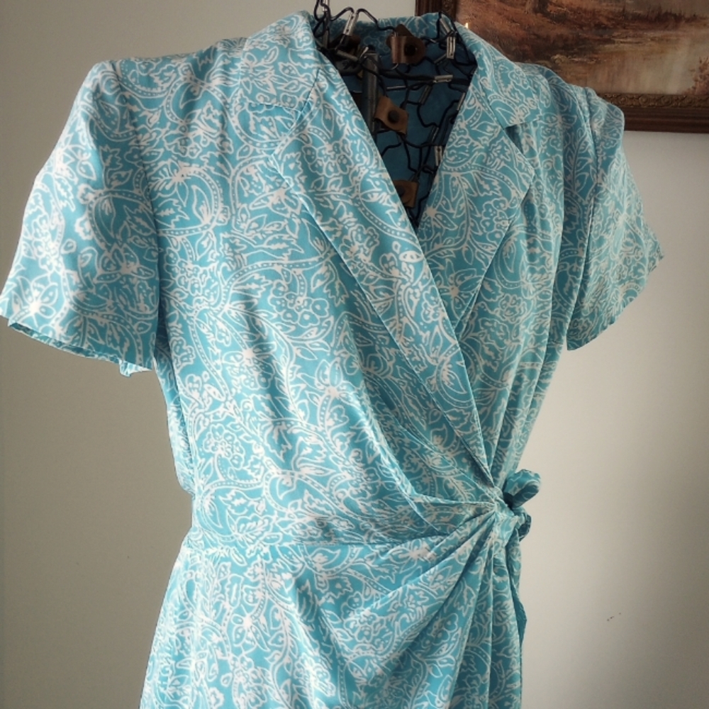 Talbot's Teal Silk Dress // Size 6